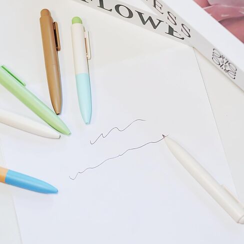 Proper Point ، Mini Mini Mini Macaron Retractable Ballpoint Pen Set - 6 Pack | حبر أسود نقطة متوسطة ، تجفيف سريع ، محمول ، كتابة مريحة | أدلة اليومية للكتاب المقدس (المعكرون الصلب) in Kuwait