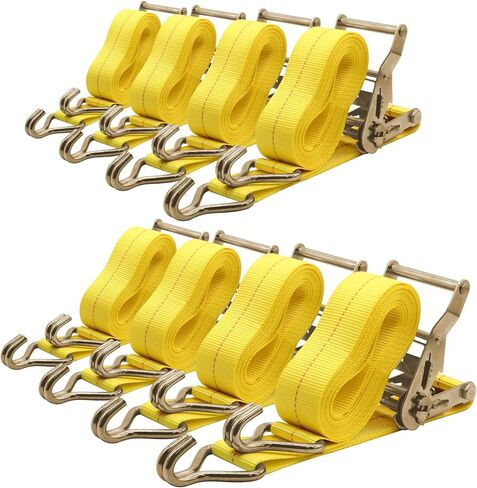 8Pack Ratchet Straps Heavy Duty 2 inch x 15ft Tie Down Flatbed Straps for Truck Straps with 2200lbs Working Load, 10000lbs Break Strength Cargo Straps in Kuwait