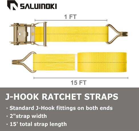 8Pack Ratchet Straps Heavy Duty 2 inch x 15ft Tie Down Flatbed Straps for Truck Straps with 2200lbs Working Load, 10000lbs Break Strength Cargo Straps in Kuwait