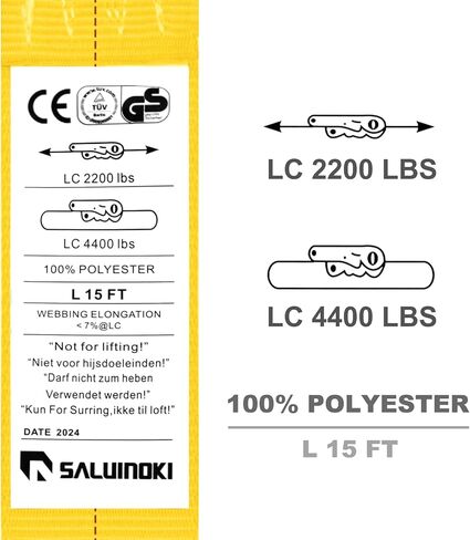 8Pack Ratchet Straps Heavy Duty 2 inch x 15ft Tie Down Flatbed Straps for Truck Straps with 2200lbs Working Load, 10000lbs Break Strength Cargo Straps in Kuwait