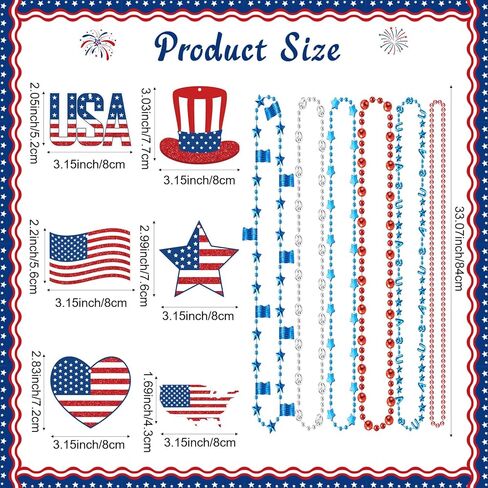 118 PCS 4th July Beads Netclaces and Pendants Prestic Present in Saudi Arabia