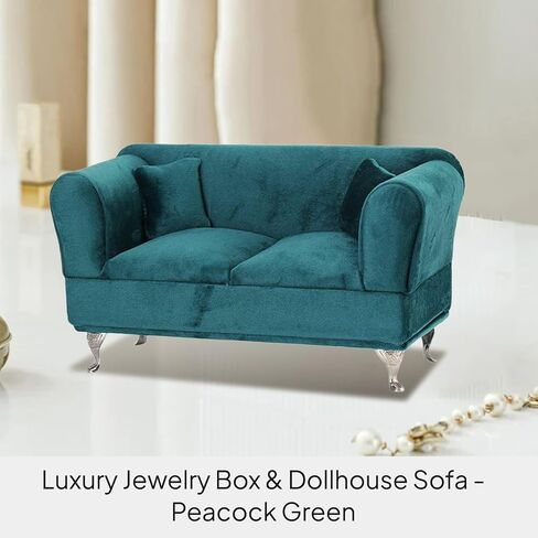 1/6 Scale Miniature Dollhouse Accessories, Dollhouse Furniture Jewelry Box Lovely Home Decor Mini Jewelry Storage Case for Pendant Necklace, Two Person Sofa in Saudi Arabia