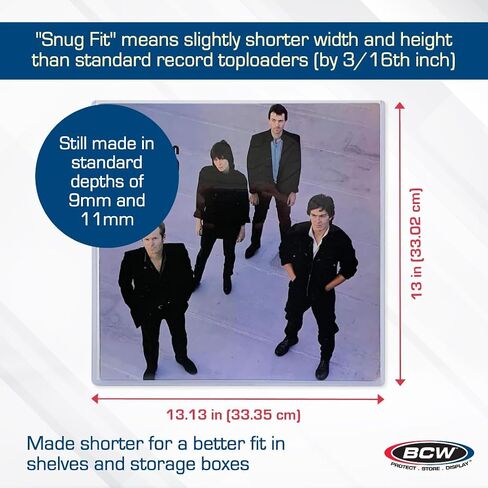 BCW Vinyl Record Album Topload Holder - 5 Pack | Snug Fit, Protective Storage Case for Vinyl Records | 9MM Slot Depth | Record Storage Accessories | Rigid Plastic Vinyl Record Holders in Saudi Arabia