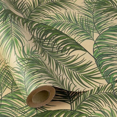 RUSPEPA Tropical Monstera Leaf Wrapping Paper Roll, Mini Roll, Green Jungle Leaf Design Kraft Gift Wrap for Birthday, Beach Party, Summer, Wedding, Nature-Themed Gifts, 17 Inches x 16.4 Feet in Saudi Arabia