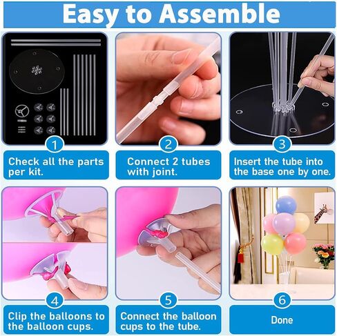 8 Pack Balloon Stand Kits, Balloon Sticks Holder with Base for Table Baby Shower Gender Reveal Graduation Birthday Wedding Anniversary Party Decorations in Saudi Arabia
