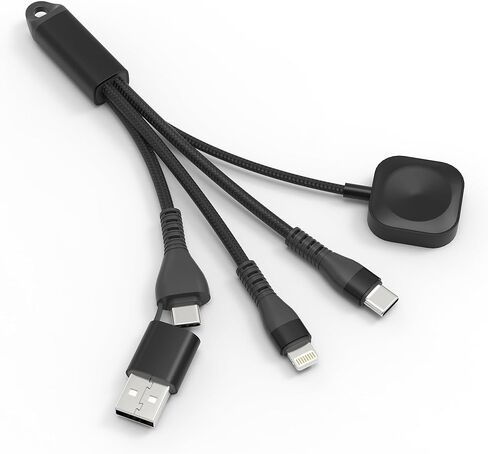 شواحن متعددة 4 في 2 100 واط لساعة سامسونج جالاكسي 6/6 كلاسيك/ 5/5 برو/4/4 كلاسيك/3/أكتيف 2/أكتيف، كابل شحن متعدد 3M/10 قدم لساعة سامسونج جالاكسي/جالاكسي S23/22/ أندرويد/آيفون 15 14/كمبيوتر محمول in Kuwait