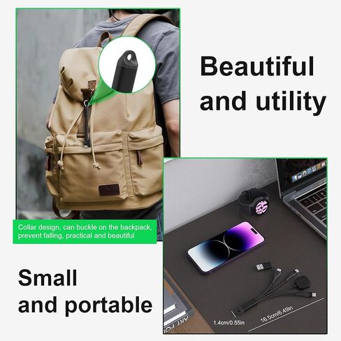 شواحن متعددة 4 في 2 100 واط لساعة سامسونج جالاكسي 6/6 كلاسيك/ 5/5 برو/4/4 كلاسيك/3/أكتيف 2/أكتيف، كابل شحن متعدد 3M/10 قدم لساعة سامسونج جالاكسي/جالاكسي S23/22/ أندرويد/آيفون 15 14/كمبيوتر محمول in Kuwait