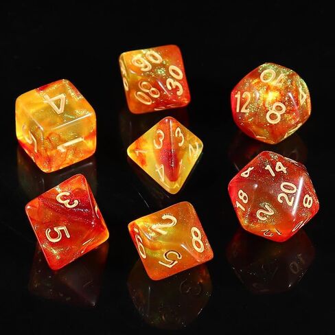 DND Dice Set (7 Pieces) and 3D Printed Dragon Egg (Rainbow) in Saudi Arabia