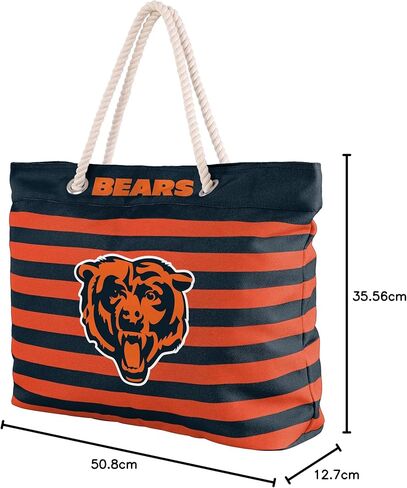 FOCO NFL Team Logo Nautical Stripe Tote Beach Bag in Kuwait