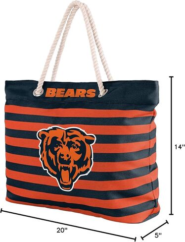 FOCO NFL Team Logo Nautical Stripe Tote Beach Bag in Kuwait