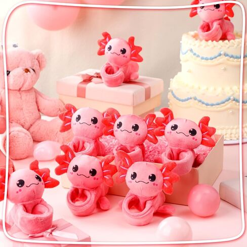 8 Pcs 9 Inch Axolotl Stuffed Animal Slap Bracelets Bulk Axolotl Plush Animal Wrist Cute Snap Bracelets in Bulk for Birthday Gifts Party Favors(Pink) in Saudi Arabia
