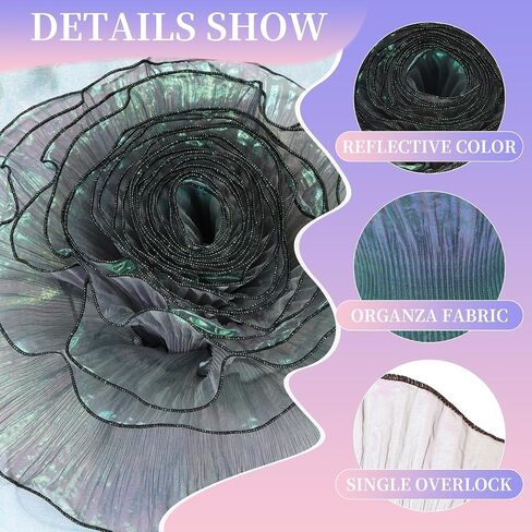 زخارف الدانتيل الشكوكة ، 10 ياردة رجعية عضويسا النسيج تقليم تول زخرفية الحدود الدانتيل الكشكش ل DIY فستان الفستان الأزياء القطع الديكور كعكة الحرف ، أسود in Kuwait