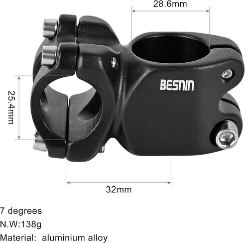 BESNIN Bike stem +/- 7 Degrees 25.4mm 45mm Bicycle stemshort MTB stem Mountain Bike stem Handlebar stem for Cycling Aluminium Alloy in Saudi Arabia