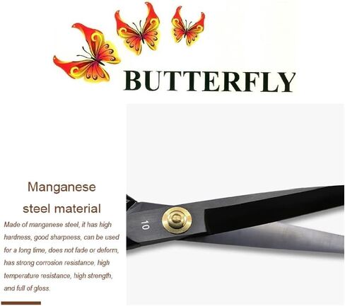 Butterfly Ultra Sharp Professional Fabric Scissors for Sewing - 10" High Carbon Steel Heavy Duty Tailor Shears with Ergonomic Grip for Craft Cutting, Textile, Quilting, Dressmaking, Home & Office Use in Saudi Arabia