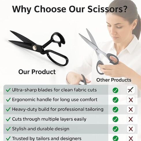 Butterfly Ultra Sharp Professional Fabric Scissors for Sewing - 10" High Carbon Steel Heavy Duty Tailor Shears with Ergonomic Grip for Craft Cutting, Textile, Quilting, Dressmaking, Home & Office Use in Saudi Arabia