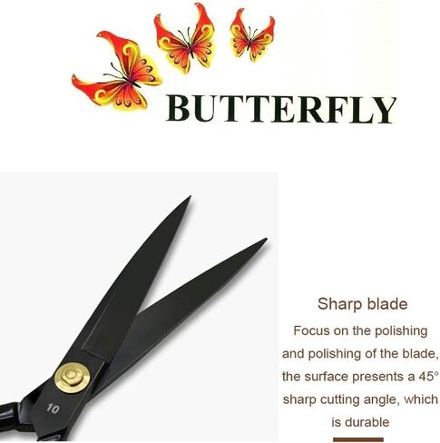 Butterfly Ultra Sharp Professional Fabric Scissors for Sewing - 10" High Carbon Steel Heavy Duty Tailor Shears with Ergonomic Grip for Craft Cutting, Textile, Quilting, Dressmaking, Home & Office Use in Saudi Arabia