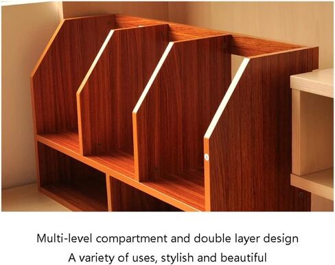 Bookshelf Simple Double-Layer Desktop Small Bookshelf Small Storage Box Multi-Functional Suitable for Families Bookshelves in Kuwait