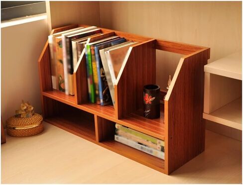 Bookshelf Simple Double-Layer Desktop Small Bookshelf Small Storage Box Multi-Functional Suitable for Families Bookshelves in Kuwait