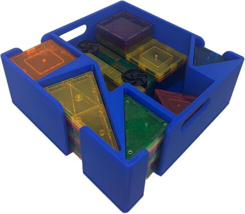 Magnetic Tile Storage - Starter Stack, Storage System, Standard Sorter with (2) Half Buckets, Organizer, Bin, Kids, Toys (Lemon) in Saudi Arabia