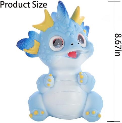 Dinosaur Piggy Bank for Kids, Unbreakable Dragon Money Coin Bank for Boys and Girls, Great Gifts for Birthday, Easter, Christmas (Blue) in Kuwait