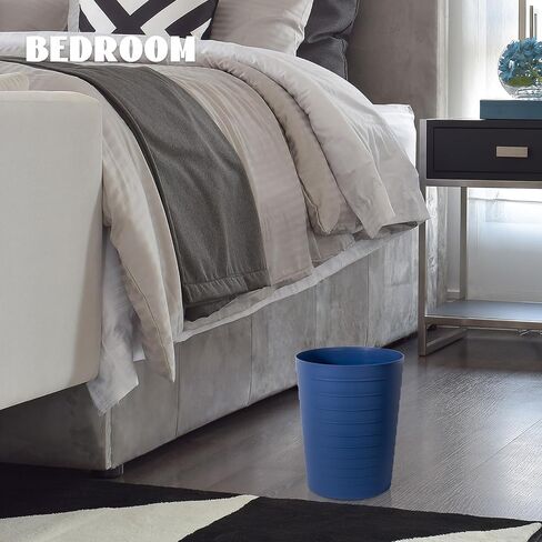 UUJOLY Small Bathroom Trash Can Wastebasket, Plastic Garbage Bin Container Basket for Bathrooms, Laundry Room, Kitchens, Offices, Kids Rooms, Dorms, White, 1.8 Gallon in Saudi Arabia