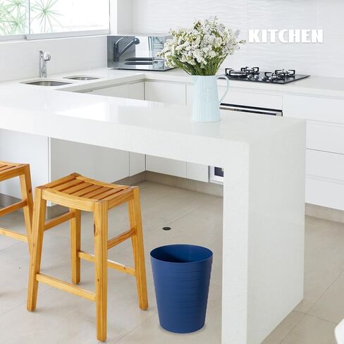 UUJOLY Small Bathroom Trash Can Wastebasket, Plastic Garbage Bin Container Basket for Bathrooms, Laundry Room, Kitchens, Offices, Kids Rooms, Dorms, White, 1.8 Gallon in Saudi Arabia