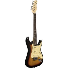 Stagg 6 String Solid-Body Electric Guitar, Right, Sunburst, Full (SES-30 SNB)