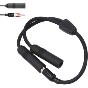 Pack-1 Car AM FM Radio Antenna Connecting Line, 1 Male to 2 Female Radio Stereo Antenna Extension Cable, Stable Signal Y-Shape Adaptor Splitter, Universal Accessories for Cars Truck (Black)