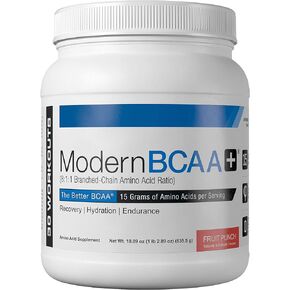 Modern BCAA Branched Chain Amino Acid Powder | Sugar Free Post Workout Muscle Recovery & Hydration Drink with 15g Amino Acids and 8:1:1 BCAA Ratio for Men & Women | 30 Servings (Blue Raspberry)