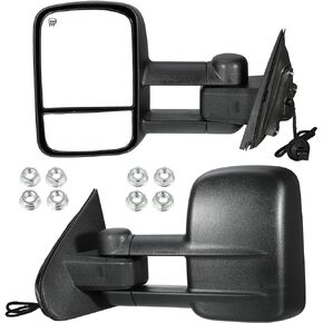 X AUTOHAUX 1 Pair Tow Mirrors Power Heated View Trailer Towing Side Mirrors for Chevy Silverado for GMC Sierra 1500 2014-2018