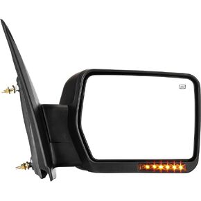 AUTOSAVER88 Door Mirror Compatible with 2007-2014 Ford F150, Right Passenger Side Mirror with Turn Signal Puddle Light Power Adjustable Heated Manual Folding