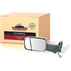 Trail Ridge TR00124 Towing Side Mirror Assembly Power Folding Heat Memory Signal Puddle Chrome Left Drivers Side Compatible With 2013-2018 Ram 1500 2500 3500