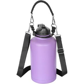 Paracord Handle Carrier Holder with Shoulder Strap Fits Hydro Flask 12, 16, 18, 20, 32, 40, 64 oz Wide Mouth Bottles