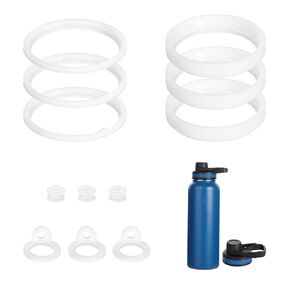 3 Sets Water Bottle Gasket Replacement, Silicone Sealing Rings Gaskets for Thermoflask 40oz Insulated Water Bottle with Straw Lid, Chug Lid & Chug Spout, Vent Hole (12pcs)
