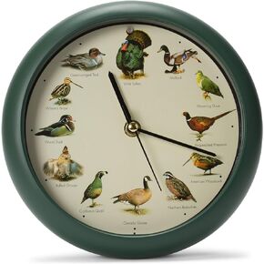 Mark Feldstein & Associates Singing Wild Game Birds of North America Hunting Wall/Desk Sound Clock, 8 Inch