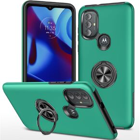 حافظة Moto G Play 2023 لهاتف Motorola Moto G Power 2022 حافظة من الدرجة العسكرية مضادة للصدمات وحامل حلقي مدمج ومسند وحامل تثبيت في السيارة لهاتف Moto G Play 2023 G Pure Phone Case (أسود)