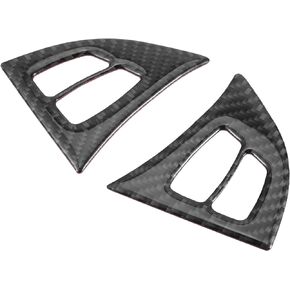 ACROPIX Front Car Interior Accessories Steering Wheel Cover Trim Fit for BMW X5 E70 - Pack of 2 Carbon Fiber Pattern Black