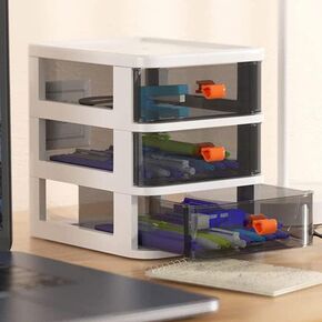 تخزين بلاستيكي من 3 طبقات من Baffect، أدراج تخزين قابلة للتكديس، وحدة أدراج صغيرة، صندوق تخزين مكتبي من البلاستيك الشفاف لمجموعة المنزل، ومستحضرات التجميل، واللوازم المكتبية، وتخزين الحرف اليدوية in Kuwait