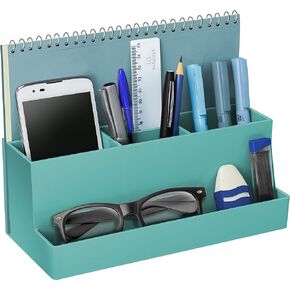Acrimet Desktop Organizer - Multi Organizer Caddy Holder for Office, Home and School use (Plastic) (Solid Green Color)