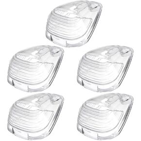 5x Clear Roof Cab Marker Lights Lens Covers Clearance Top Roof Running Light Lens Compatible with Ford F-150 F-250 F-350 F-450 F-550 Super Duty Pickup Trucks 1999-2016 (Covers Only)