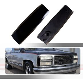For 1988 1989 1990 1991 1992 1993 GMC Suburban C1500 C2500 C3500 K1500 K2500 K3500 Front Bumper side Marker Lights Clear Lens White Led Lamps GM2551141, GM2550141