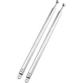E-outstanding 2PCS Radio Antenna Telescopic Antenna Replacement 7 Sections Stainless Steel Aerial for TV and FM Radio