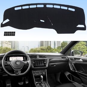 Dashboard Cover Flannel Dash Mat Custom Compatible with 2018 2019 2020 2021 2022 2023 V-W Tiguan, Anti-Glare, Anti-Reflection, No Peculiar Smell