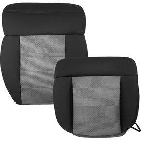 AUTOKAY Seat Cover Driver Passenger Bottom Top Cloth for Ford F150 2004-2008, Dark Gray