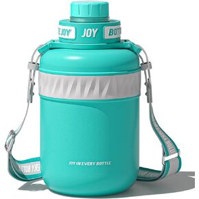 Stainless-Steel Water Bottle: Leakproof Lid, Perfect Sip, Double Insulated, Eco-Friendly, Dishwasher Safe & Stylish Strap (Beluga Whale, 32 oz)