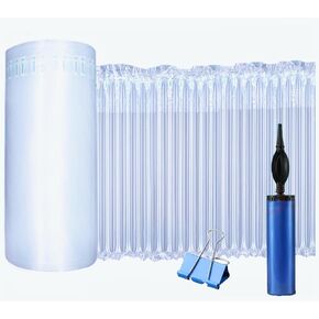 Bubble Cushioning wrap Roll Packing - 11.8in x164feet Inflatable Bubble Column Wrapping Roll with Free Pump for Packing Material Moving Shipping Supplies, Wine Bottle Protector Bag
