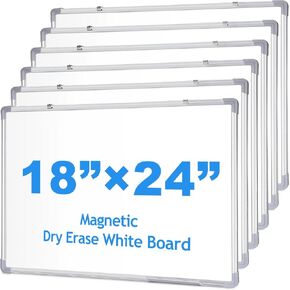 Tinlade 6 Pack Magnetic Dry Erase Whiteboard Message Presentation White Board White Board Dry Erase Aluminum Frame Hanging Whiteboard for School Home Office (18 x 24 Inches) in Kuwait
