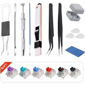 Mechanical Keyboard DIY Kit for Lube and Cleaning, Switch Opener for MX Kailh Gateron Outemu Switch,Keyboard Tools with Keycap Puller Tweezers Lubrication Pens and Stem Holder Tool in Saudi Arabia