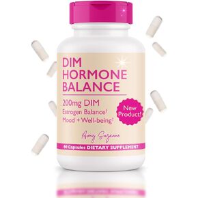 DIM Supplement - Estrogen Metabolism and Hormone Balance for Women - Menopause, PMS, and Hormonal Acne Support - 200 mg DIM Plus Bioperine for Energy and Mood Support - 60 Day Supply
