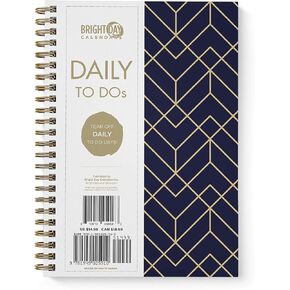 Undated To Do List Daily Task Checklist Planner Time Management Notebook by Bright Day Non Dated Flex Cover Spiral Organizer Habit Tracker 8.25 x 6.25 (Treeline)